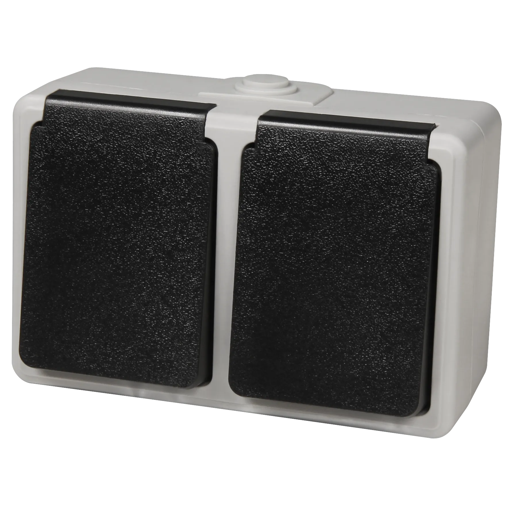 Feuchtraum Doppel-Steckdose McPower “Taff“, 250V~/16A, IP44, AP, grau Feuchtraum Doppel-Steckdose McPower “Taff“, 250V~/16A, IP44, AP, grau