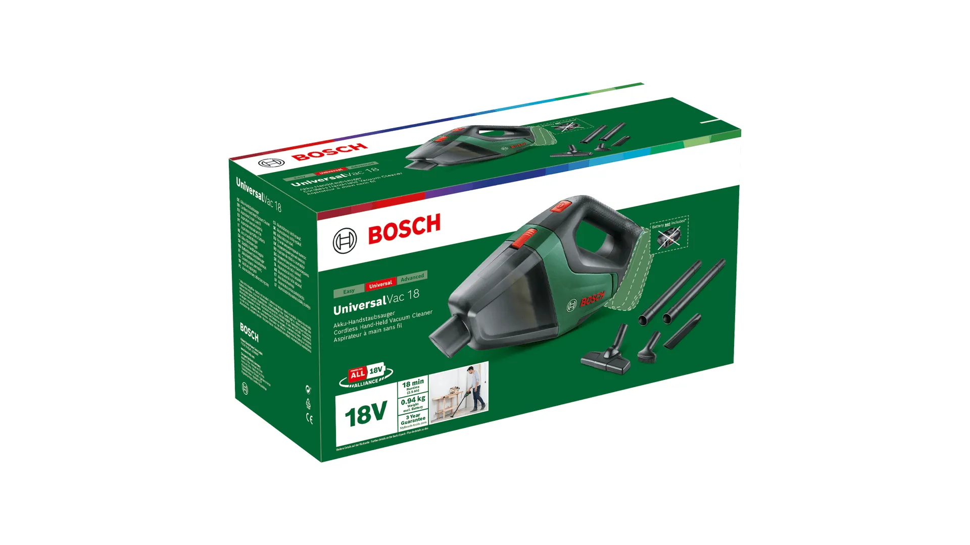 Bosch UniversalVac 18 2-in-1-Stabstaubsauger Akku Trocken Beutellos Schwarz, Grün – Bild 3