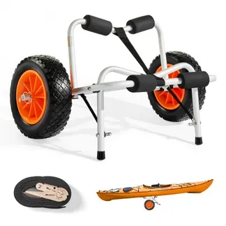 VEVOR Kajakwagen, 113 kg, faltbarer Kanuwagen mit 25,4 cm PU-Reifen & 1 Ratschengurt, Bootswagen zum Transportieren von Kajaks, Kanus, Paddleboards, Jon-Booten, Wassersportgeräte, 70x40x40cm VEVOR Kajakwagen, 113 kg, faltbarer Kanuwagen mit 25,4 cm PU-Reifen & 1 Ratschengurt, Bootswagen zum Transportieren von Kajaks, Kanus, Paddleboards, Jon-Booten, Wassersportgeräte, 70x40x40cm