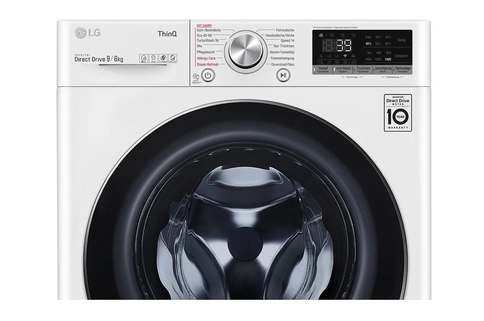 LG V7WD96H1A Waschtrockner Freistehend Frontlader Weiß – Bild 7