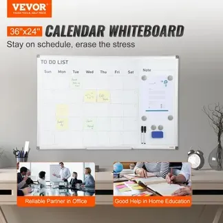 VEVOR Kalender Whiteboard Beschreibbare Magnettafel 915 x 610 mm, Memoboard Whiteboard inkl. 2 Whiteboard-Stifte +6 Magnete + 1 Magnetische Löscher, White Board Trocken Abwischbares To-do-Liste Büro VEVOR Kalender Whiteboard Beschreibbare Magnettafel 915 x 610 mm, Memoboard Whiteboard inkl. 2 Whiteboard-Stifte +6 Magnete + 1 Magnetische Löscher, White Board Trocken Abwischbares To-do-Liste Büro