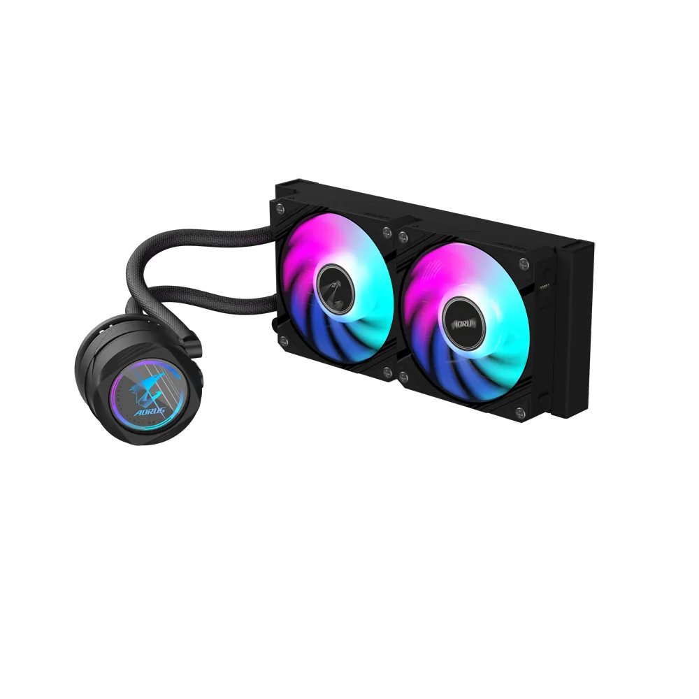 GIGABYTE AORUS WATERFORCE II 240 AIO Flüssigkeits-CPU-Kühler - 2x120mm ARGB-Lüfter, Schiebe-in-Verriegelungsmechanismus, DAISY-CHAIN, kompatibel mit Intel LGA 1851 und AMD AM5 – Bild 2