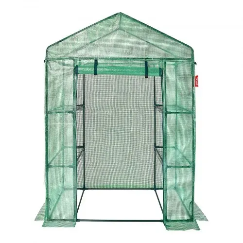 VEVOR Foliengewächshaus 141x74,5x205cm Tomatengewächshaus 15kg Tragfähigkeit Treibhaus Gartenhaus Frühbeet PE-Material Stahlrohr Tomatenhaus Gemüse Gewächshaus mit 4 Regalen Pflanzenhaus – Bild 10