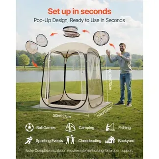 VEVOR Transparentes Zelt, 127x127x170 cm, Pop-up-Zelt für 1–2 Personen, Sportzelt mit Bodenmatte & oberer Abdeckung, Outdoor-Bubble-Zelt, Campingunterstand für Veranstaltungen, Angeln, Jubeln VEVOR Transparentes Zelt, 127x127x170 cm, Pop-up-Zelt für 1–2 Personen, Sportzelt mit Bodenmatte & oberer Abdeckung, Outdoor-Bubble-Zelt, Campingunterstand für Veranstaltungen, Angeln, Jubeln