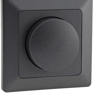 MILOS Dimmer für LED Lampen, Anthrazit 250V~/ 3-60W, inkl. Rahmen, UP MILOS Dimmer für LED Lampen, Anthrazit 250V~/ 3-60W, inkl. Rahmen, UP