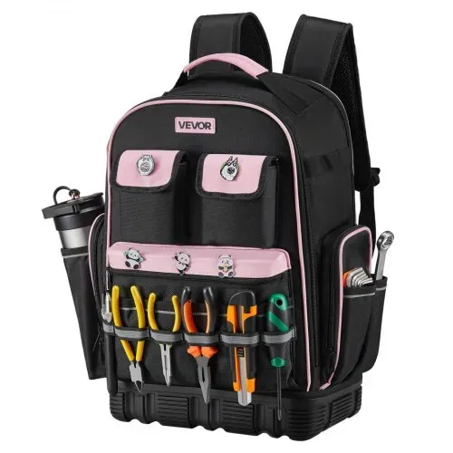VEVOR Werkzeugrucksack, 56 Taschen, Werkzeug-Aufbewahrungs-Organizer, Backpack mit Laptopfach, Baustellenrucksack, Werkzeugtasche für Elektriker, Reparaturarbeiter & Heizungstechniker – Bild 10