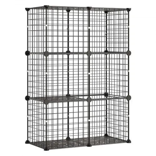 VEVOR Katzenkäfig Katzengehege 3-Stock Katzenauslauf 71,1x35,5x104,1cm, DIY-Katzenlaufstall für Indoor Abnehmbarer Metallgitterkäfig Ideal für 1-2 Katzen Kaninchen Frettchen & Kleintiere Schwarz – Bild 10