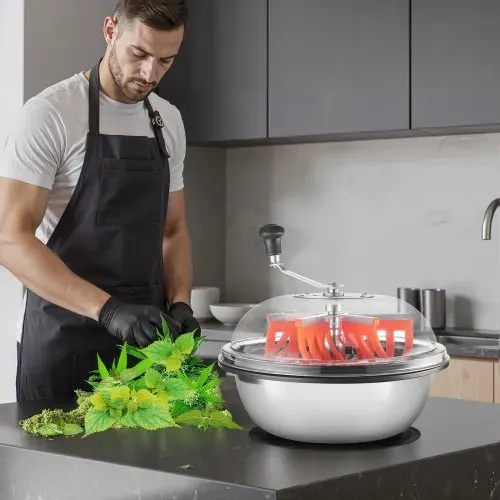 VEVOR Erntemaschine Bowl, 42cm manuell, Bud Trimmer mit Edelstahlklingen, Nass- & Trocken-Hydrokultur-Schneidemaschine, gedrehter Schleuderschnitt für Pflanzen, Blätter, Knospen, Blumen – Bild 7