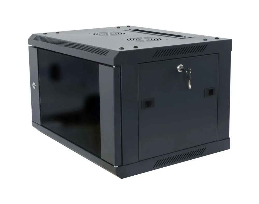 ALLNET 19"Wandgehäuse, 12HE, 1-teilig, T450mm, Schwarz, zerlegt(Flat Pack), SMA-Serie, – Bild 3