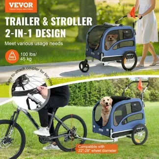 VEVOR Hundeanhänger 45 kg 2in1 Fahrradanhänger Kohlenstoffstahl + 600D Oxford-Gewebe + PP faltbar 1440 x 725 x 845 mm als Anhänger 1320 x 725 x 920 mm als Kinderwagen Hundebuggy Jogger Anhänger Blau VEVOR Hundeanhänger 45 kg 2in1 Fahrradanhänger Kohlenstoffstahl + 600D Oxford-Gewebe + PP faltbar 1440 x 725 x 845 mm als Anhänger 1320 x 725 x 920 mm als Kinderwagen Hundebuggy Jogger Anhänger Blau