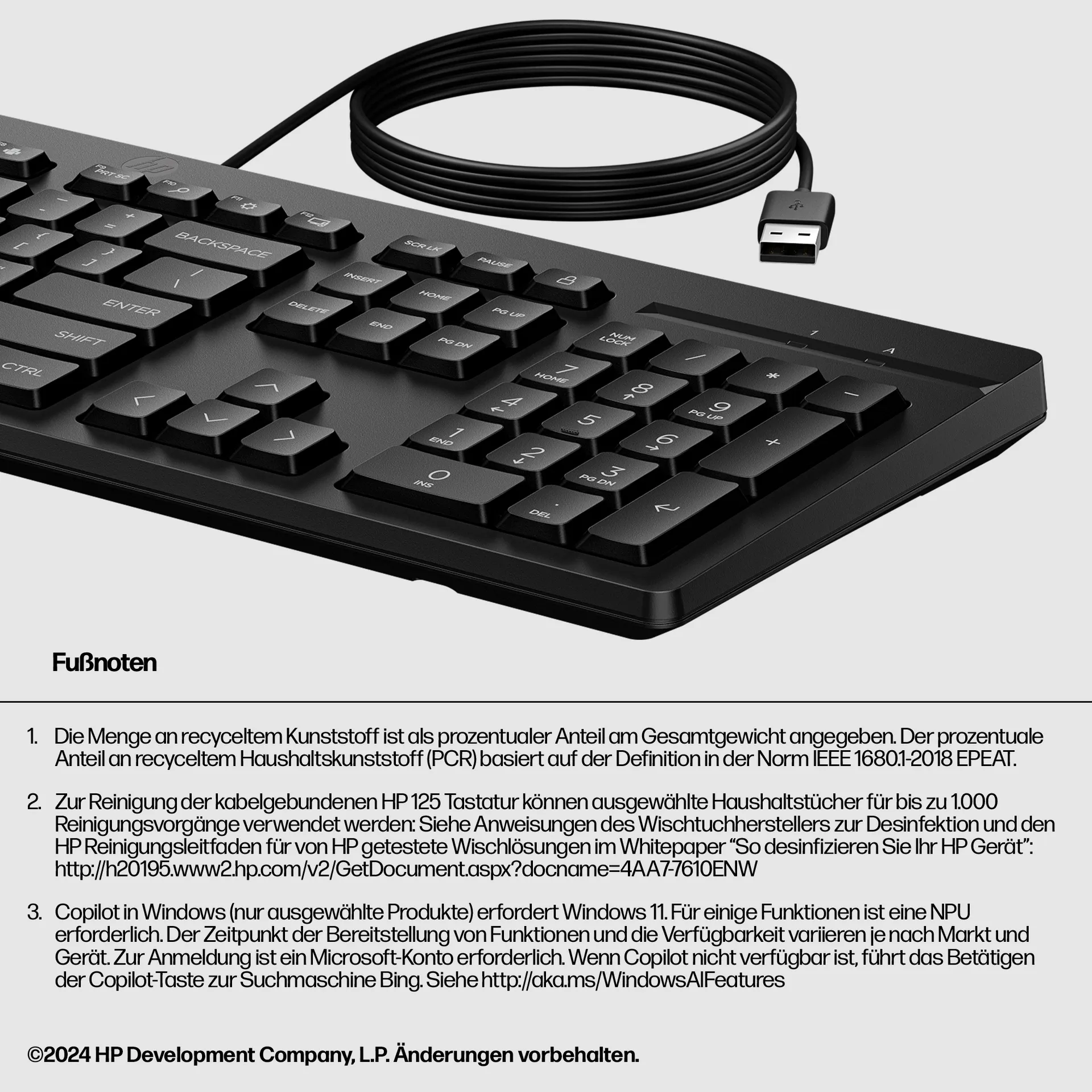 HP 125 G2 Kabelgebundene USB-Tastatur – Bild 7