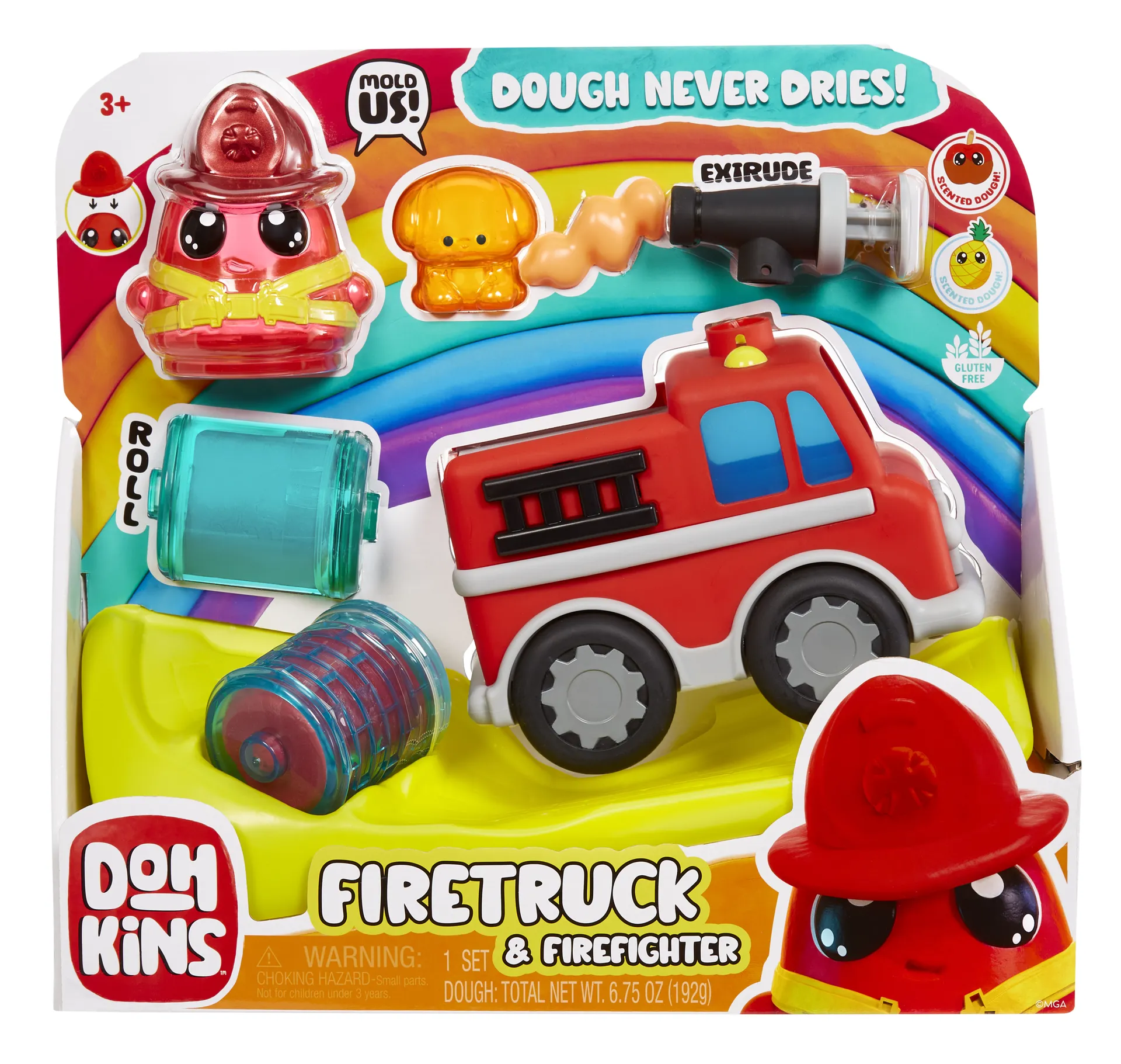 MGA Entertainment DohKins Firetruck & Firefighter Knetmasse-Spielset 192 g Mehrfarbig – Bild 5