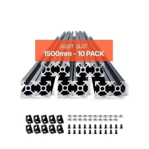 VEVOR 10er Set Aluprofil 1500 mm T-Nut 2020 Aluminium-Strangpressprofil, eloxierte Linearschiene nach europäischem Standard, Nutenprofil für 3D-Drucker, CNC-Maschine DIY, Lasergravur, Schwarz VEVOR 10er Set Aluprofil 1500 mm T-Nut 2020 Aluminium-Strangpressprofil, eloxierte Linearschiene nach europäischem Standard, Nutenprofil für 3D-Drucker, CNC-Maschine DIY, Lasergravur, Schwarz