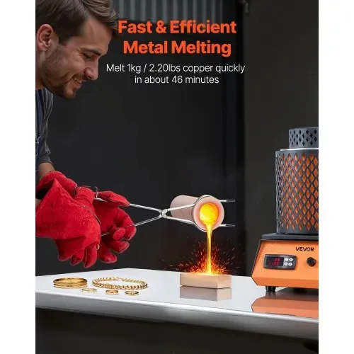 VEVOR digitaler Goldschmelzofen Maschine mit 3 kg Keramiktiegel, elektrischer Schmelzofen 1350 W max. 1150 ℃, Metallschmelzofen Set für Schmuckherstellung Metallbarren Metallkomponenten Schwarz VEVOR digitaler Goldschmelzofen Maschine mit 3 kg Keramiktiegel, elektrischer Schmelzofen 1350 W max. 1150 ℃, Metallschmelzofen Set für Schmuckherstellung Metallbarren Metallkomponenten Schwarz