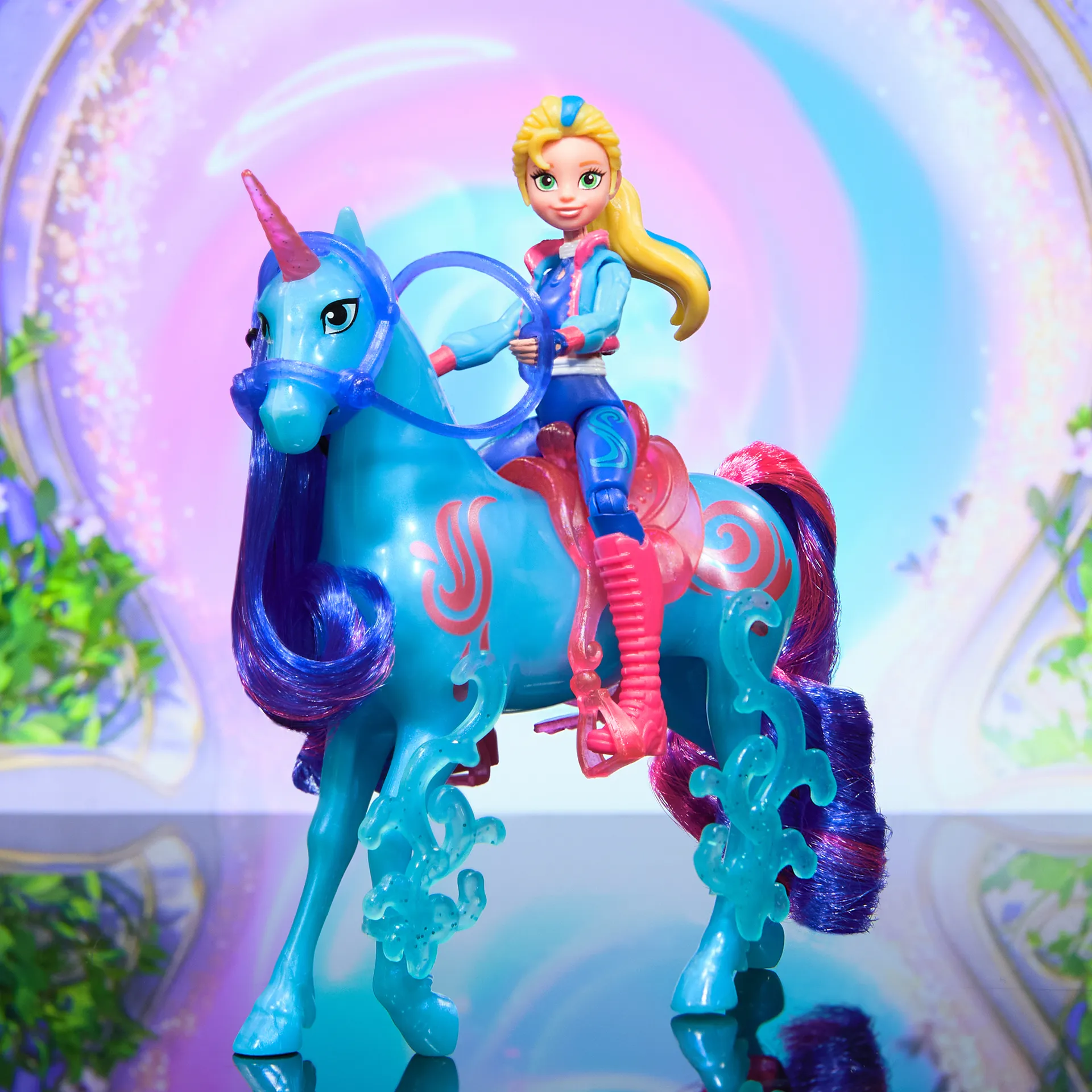Unicorn Academy - Isabel und Einhorn River mit echter Mähne und Schweif sowie Bürste, ca. 12 cm große Originalfiguren zur beliebten Netflix Serie, für Kinder ab 4 Jahren – Bild 7