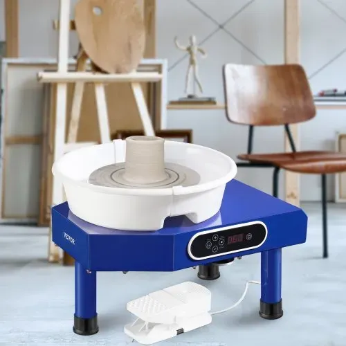 VEVOR Töpferscheibe Keramik Rad Maschine 350 W, Elektrische Töpferscheibe Maschine 25 cm 300 U/min Töpferscheibenmaschine, mit Pedal & Schürze Formmaschine, Geeignet für Anfänger, Enthusiasten – Bild 7