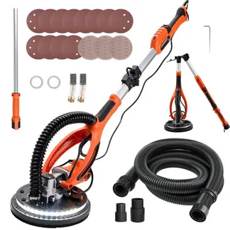 VEVOR Trockenbauschleifer 850 W, Deckenschleifer mit 255 mm Schleifteller, Langhalsschleifer mit 800–1700 U/min Drehzahl, Doppelwandiger LED, Ausziehbarem Griff, 15 Schleifscheiben, Staubschlauch VEVOR Trockenbauschleifer 850 W, Deckenschleifer mit 255 mm Schleifteller, Langhalsschleifer mit 800–1700 U/min Drehzahl, Doppelwandiger LED, Ausziehbarem Griff, 15 Schleifscheiben, Staubschlauch