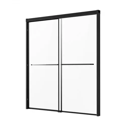 VEVOR Badewannen Duschtür (1422-1524 x 1524 mm / B x H) halbrahmenlose Schiebetür für die Badewanne, halbrahmenlose Bypass-Wannentür mit 1/4 Zoll bruchsicherem gehärtetem Glas und Edelstahlgriff – Bild 8