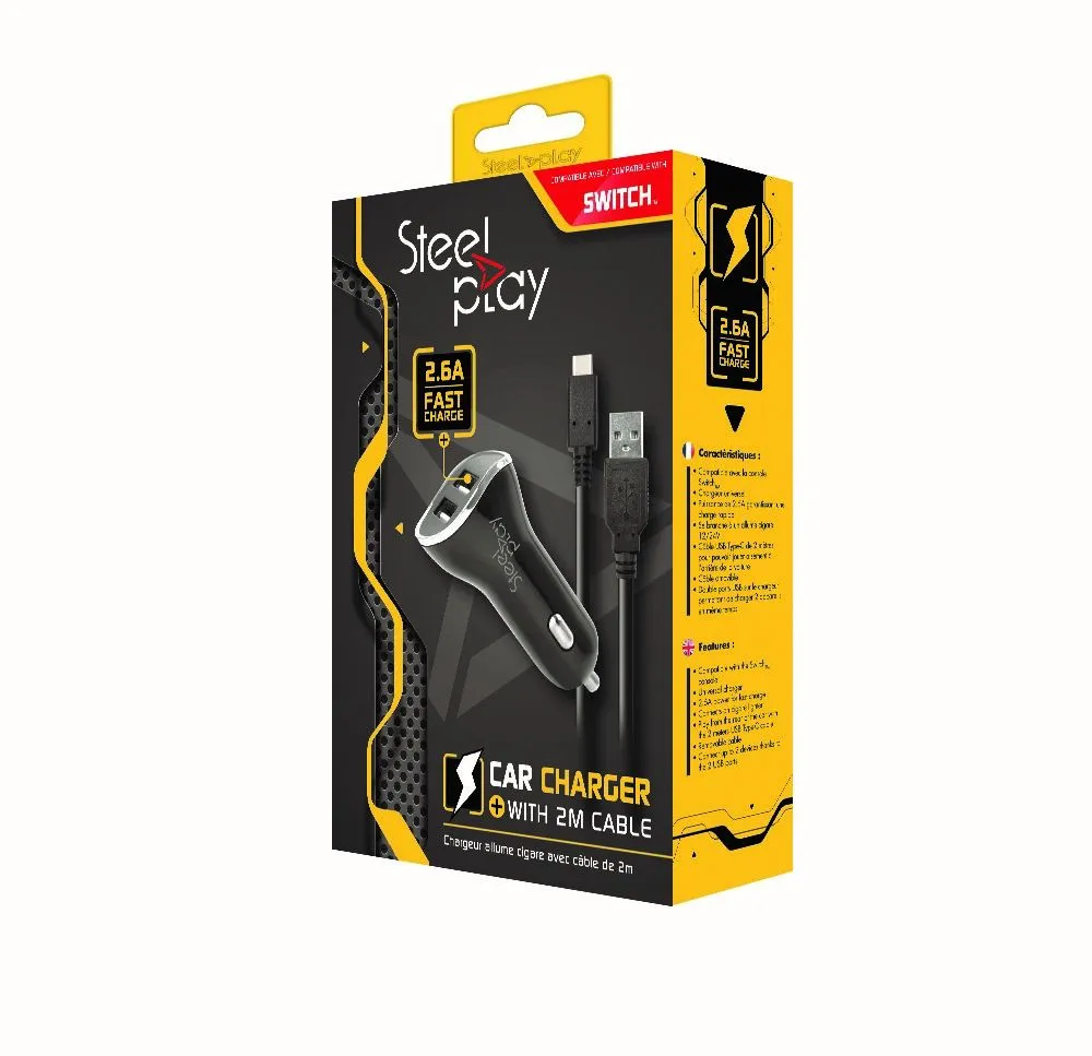 Steelplay JVASWI00025 Ladegerät für Mobilgeräte Tragbare Spielekonsole Schwarz, Silber Zigarettenanzünder Auto – Bild 2