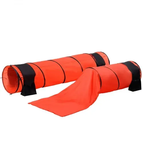 VEVOR Agility-Trainingsausrüstung für Hunde, 7-teiliges Upgrade-Set mit verstellbaren hohen Hürden, 6 Slalomstangen, 2 Tunneln, Sprungring, Pausenbox, 3 Frisbees, Pfeife, faltbarer Schüssel, Hindernisparcours-Set für Welpen mit 3 Taschen – Bild 8