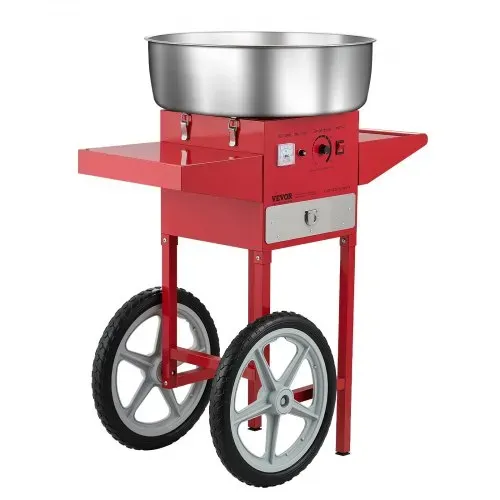 VEVOR elektrische Zuckerwattemaschine kommerzielle Zuckerwattegeräte mit Wagen (1000 W) mit 52 cm Edelstahlschüssel & Zuckerschaufel & Schublade, perfekt für Kindergeburtstage Familienfeiern Rot – Bild 8