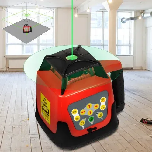 VEVOR Rotationslaser Professional Grün max Arbeitsbereich 500 m Linienlaser 360 Grad Laser höhenmesser Wasser- und staubdicht außenbereich – Bild 2