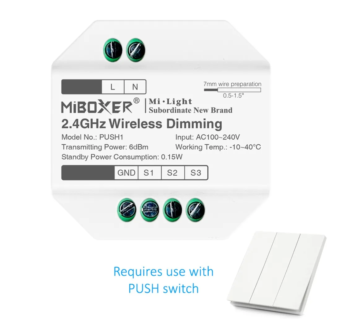 MiBoxer PUSH1 LED Dimmer Controller 2,4GHz wireless dim – Bild 4