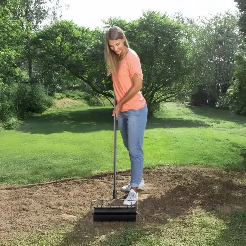 VEVOR Aerifizierer, 435x235x1560mm, Hand Vertikutierer, Rasenbelüfter mit abnehmbarem Griff und 27 Eisenspikes, Rasenlüfter für verdichtete Böden und Rasenflächen im Garten, Terrasse, Hof, Schwarz – Bild 7
