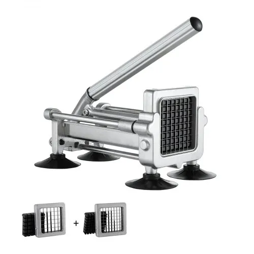 VEVOR Pommes-Frites-Schneider, Kartoffelschneider mit 1/2 Zoll & 3/8 Zoll Edelstahlklingen, manueller Kartoffelzerkleinerer mit Saugnäpfen & Griff, ideal für Kartoffeln Pommes Frites Gemüse VEVOR Pommes-Frites-Schneider, Kartoffelschneider mit 1/2 Zoll & 3/8 Zoll Edelstahlklingen, manueller Kartoffelzerkleinerer mit Saugnäpfen & Griff, ideal für Kartoffeln Pommes Frites Gemüse