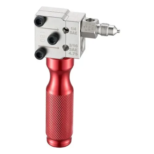 VEVOR 6 tlg. Bremsleitung Bördelgerät Set, 45° Bördelwerkzeug für Einfach- & Doppelbördelung, Rohraufweiter mit 2 Formmatrizen für 4,75mm & 6,35mm Außendurchmesser, Bremsleitung Reparatursatz für KFZ – Bild 9