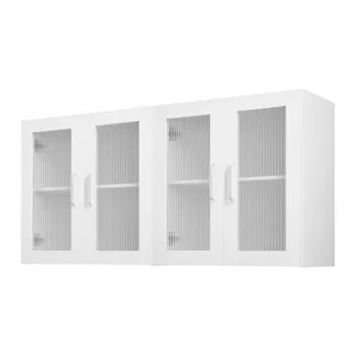 VEVOR Wandschrank für Waschküche, 2-stöckiger Wandhängeschrank mit verstellbarer Ablage, Küchenschrank mit 4 Türen, für Küche Bad Wäscherei, 122×30,x61 cm, 72,6 kg belastbarer Oberschrank VEVOR Wandschrank für Waschküche, 2-stöckiger Wandhängeschrank mit verstellbarer Ablage, Küchenschrank mit 4 Türen, für Küche Bad Wäscherei, 122×30,x61 cm, 72,6 kg belastbarer Oberschrank