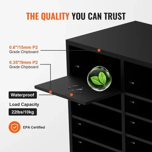 VEVOR Briefablage Schreibtisch Organizer 997 x 305 x 680 mm, 2,3–5,6 cm Einstellbar A4 Stapelbar Quer, Papierablage, Aufbewahrung Schreibtisch Ablagesystem Organisation, Ablage (Schwarz, 3 x 8 Fächer) – Bild 2