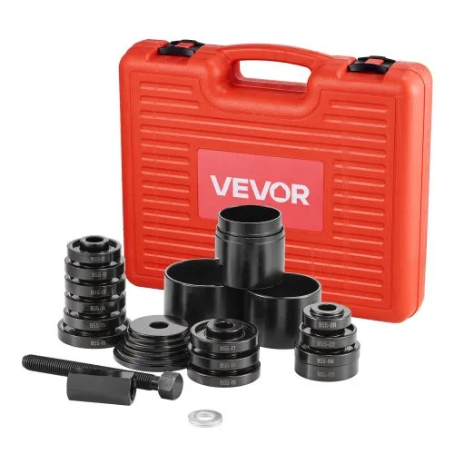 VEVOR Radlager Presssatz 23-tlg. FWD Lagerabzieher Werkzeug, zum Aus- und Einbau von Vorderradantriebslagern, Radlagerwerkzeug mit Gleitschraube Buchsen Hülsenplatten Aufbewahrungskoffer VEVOR Radlager Presssatz 23-tlg. FWD Lagerabzieher Werkzeug, zum Aus- und Einbau von Vorderradantriebslagern, Radlagerwerkzeug mit Gleitschraube Buchsen Hülsenplatten Aufbewahrungskoffer