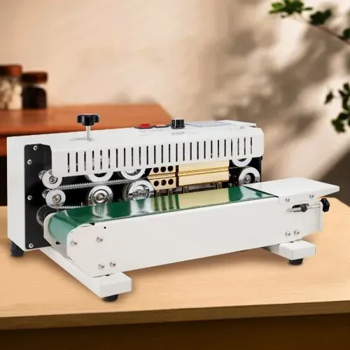 VEVOR Kontinuierliche Beutelband-Versiegelungsmaschine, 0,24-0,47 Zoll/6-12 mm Siegelbreite, Horizontale Bandsiegelmaschine mit digitaler Temperaturregelung, Beutelsiegelgerät aus Karbonstahl für 0,02-0,8 mm starke Plastikbeutelfolien – Bild 7