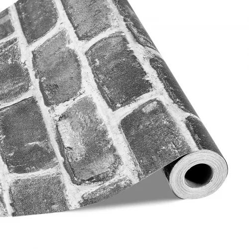 VEVOR Tapete selbstklebend, 45 cm x 10 m, Wandtapete, Klebefolie mit grauer Ziegeloptik, Möbelfolie, Möbelaufkleber, dekorative Vinylrolle für Schlafzimmer, Küche, Büro, Badezimmer, Schreibtisch VEVOR Tapete selbstklebend, 45 cm x 10 m, Wandtapete, Klebefolie mit grauer Ziegeloptik, Möbelfolie, Möbelaufkleber, dekorative Vinylrolle für Schlafzimmer, Küche, Büro, Badezimmer, Schreibtisch