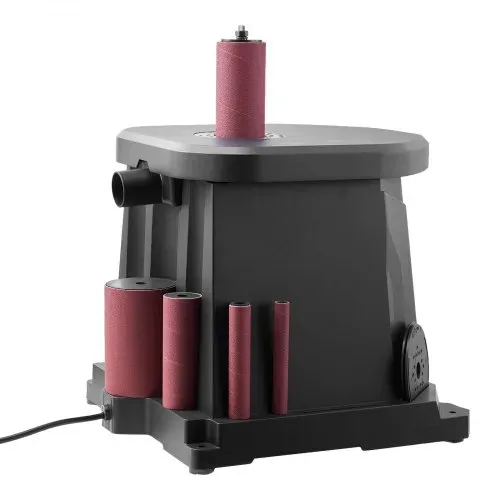 VEVOR Oszillierender Spindelschleifer, 2000 U/min Spindelschleifmaschine mit 6 Hülsen (12,7–76,2 mm), 15 mm Hub & Staubanschluss für die Möbelveredelung, Bastelschleifen, Heimwerker-Holzbearbeitung – Bild 8
