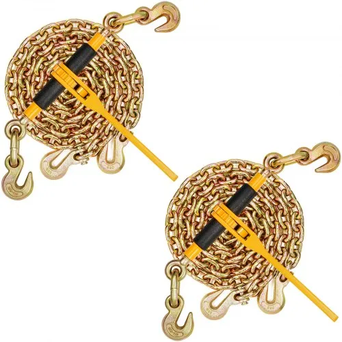 VEVOR Ketten- und Binder-Set, 3/8″-1/2″ Ratschenlastbinder 9200 lbs Arbeitslastgrenze, 3/8″ x 10′ G80 Ketten mit Greifhaken, Ratschenbinder und Ketten für LKW, Festzurren, Transportieren, Abschleppen, 2er Set VEVOR Ketten- und Binder-Set, 3/8″-1/2″ Ratschenlastbinder 9200 lbs Arbeitslastgrenze, 3/8″ x 10′ G80 Ketten mit Greifhaken, Ratschenbinder und Ketten für LKW, Festzurren, Transportieren, Abschleppen, 2er Set