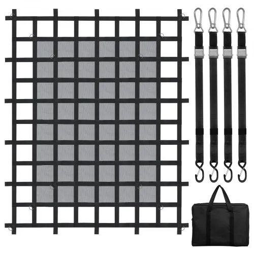 VEVOR Frachtnetz, 183 x 145 cm, LKW-Ladeflächennetz, 4 verstellbare Gurte mit Karabinern & S-Haken, Transportnetz verschleißfest & wetterfest, Gepäcknetz geeignet für Pickup, LKW, Jeep, SUV, Boot VEVOR Frachtnetz, 183 x 145 cm, LKW-Ladeflächennetz, 4 verstellbare Gurte mit Karabinern & S-Haken, Transportnetz verschleißfest & wetterfest, Gepäcknetz geeignet für Pickup, LKW, Jeep, SUV, Boot