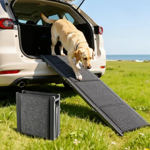 VEVOR Hunderampe, 160 x 43,2 cm, faltbare Hundeautorampe für mittelgroße & große Hunde bis 113 kg, Hundetreppe mit rutschfester Filzteppichoberfläche, tragbare Einstiegshilfe für SUV & LKW VEVOR Hunderampe, 160 x 43,2 cm, faltbare Hundeautorampe für mittelgroße & große Hunde bis 113 kg, Hundetreppe mit rutschfester Filzteppichoberfläche, tragbare Einstiegshilfe für SUV & LKW