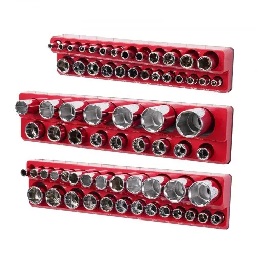 VEVOR Steckschlüssel-Organizer-Set, 3-teiliger, 1/4 Zoll, 3/8 Zoll & 1/2 Zoll SAE-Steckschlüsselablagen, für bis zu 68 Standard- & tiefe Steckschlüssel (Steckschlüssel nicht im Lieferumfang enthalten) – Bild 10