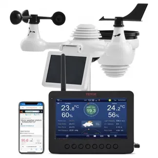VEVOR 7-in-1 WLAN Wetterstation 186mm (7 in) TFT Display Kabelloser Außensensor IPX6 VEVOR 7-in-1 WLAN Wetterstation 186mm (7 in) TFT Display Kabelloser Außensensor IPX6