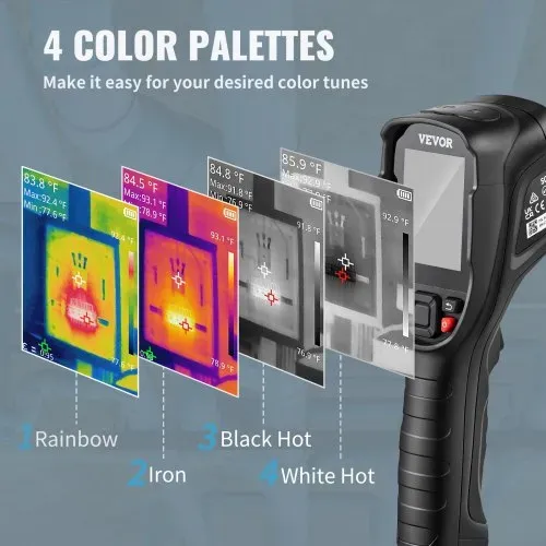 VEVOR Handheld Wärmebildkamera 240x180 IR-Auflösung Infrarotkamera Thermometer 40mK Thermografie Kamera -20-350°C Thermokamera CE zertifiziert Fehlersuche in HLK-Anlagen Identifizierung von Luftlecks – Bild 3