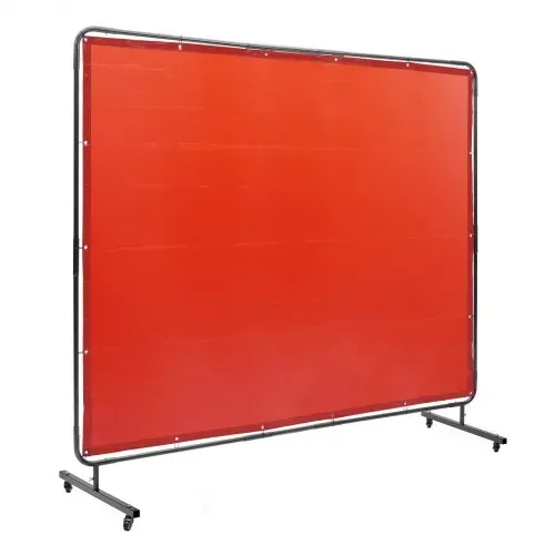 VEVOR Schweißvorhang 1,8 x 2,4 m Schweißschutzvorhang aus Flammhemmendem Vinyl Schweißschutzwand mit 4 Schwenkrädern und einem 6-stufigen UV-Schutz Schweißerdecke Schweißschutz Rot – Bild 10