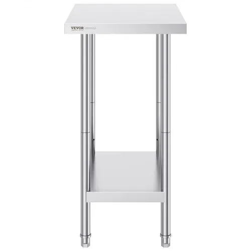 VEVOR Zubereitungstisch aus Edelstahl, robuster Arbeitstisch aus Metall mit 3 einstellbaren Höhenstufen, gewerbliche Arbeitsstation für Küche, Garage, Restaurant, Hinterhof 610 x 457 x 864 mm – Bild 9