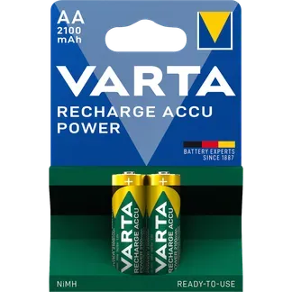 Mignon-Akku VARTA, Typ AA, NiMH-Akku, HR06, 1,2V/2100 mAh, Pre-charged, 2er Pack Mignon-Akku VARTA, Typ AA, NiMH-Akku, HR06, 1,2V/2100 mAh, Pre-charged, 2er Pack