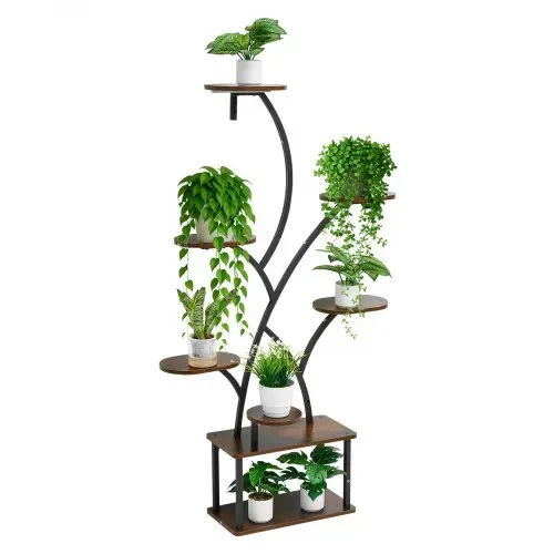 VEVOR Pflanzenständer mit Wachstumslichtern, 8-stöckiges Pflanzenregal, Blumenständer, 3 Timer- & 10 Helligkeitsstufen, Blumenregal als Dekoration für Wohnzimmer & Balkon, 920x310x1575 mm – Bild 8