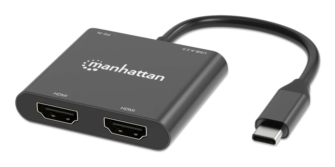 Manhattan 154321 Videokabel-Adapter 0,15 m USB Typ-C 2 x HDMI Schwarz Manhattan 154321 Videokabel-Adapter 0,15 m USB Typ-C 2 x HDMI Schwarz