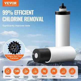 VEVOR Schwerkraft Wasserfiltersystem Edelstahl Arbeitsplattensystem 7,8+8,5 L Wasserfiltrationssystem, reduziert Blei und bis zu 99 % Chlor, mit 2 Keramik-Kohlefiltern & Zapfhahn, Camping Wohnmobil VEVOR Schwerkraft Wasserfiltersystem Edelstahl Arbeitsplattensystem 7,8+8,5 L Wasserfiltrationssystem, reduziert Blei und bis zu 99 % Chlor, mit 2 Keramik-Kohlefiltern & Zapfhahn, Camping Wohnmobil