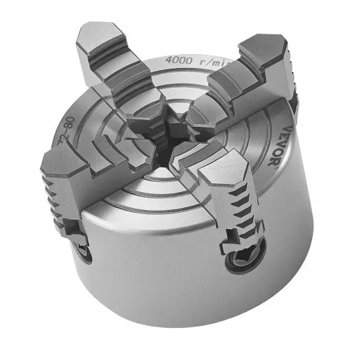 VEVOR 4-Backen-Drehfutter, 80 mm, Spannfutter, 5-80 mm Spannbereich mit T-Schlüssel-Befestigungsschrauben, umkehrbare Backen, HT300-Material, für Holz-Metall-Drehmaschine – Bild 9