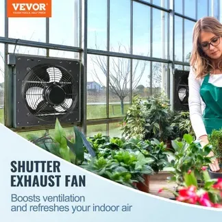 VEVOR Abluftventilator, 406 mm, Temperatur-Feuchtigkeitsregler, EC-Motor, 1747 CFM, Wandlüfter mit Geschwindigkeitsregelung zur Wandmontage, Belüftung und Kühlung für Gewächshäuser, Garagen, Schuppen VEVOR Abluftventilator, 406 mm, Temperatur-Feuchtigkeitsregler, EC-Motor, 1747 CFM, Wandlüfter mit Geschwindigkeitsregelung zur Wandmontage, Belüftung und Kühlung für Gewächshäuser, Garagen, Schuppen